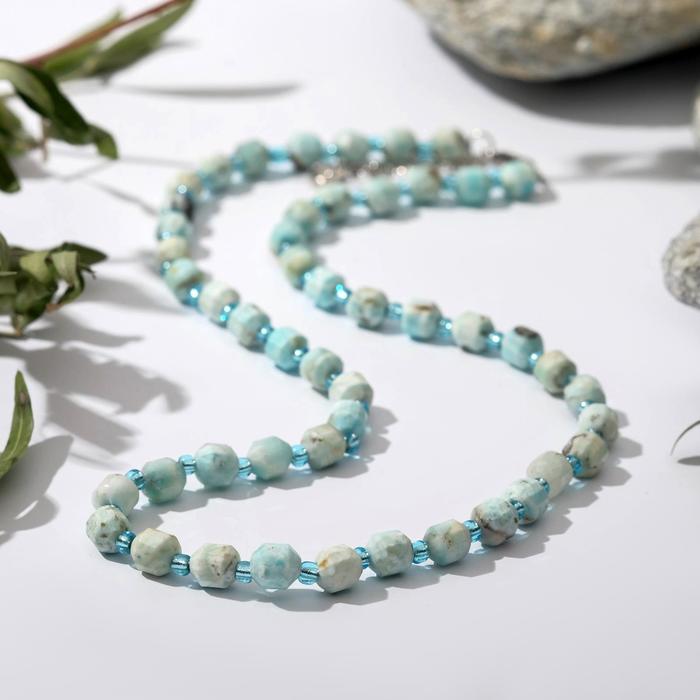 Бусы многогранник через бисер "Ларимар", 45см
Бусы многогранник через бисер "Ларимар", 45см