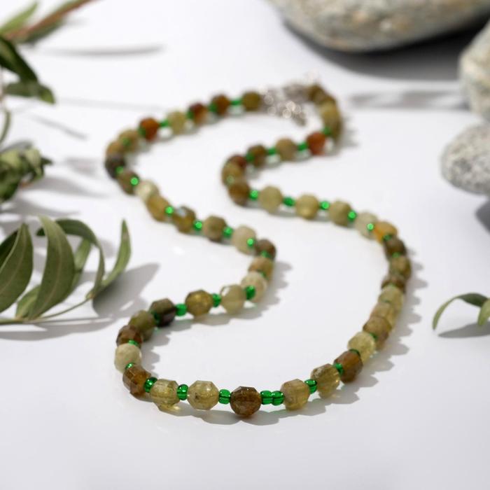 Бусы многогранник через бисер "Гранат зелёный", 45см
Бусы многогранник через бисер "Гранат зелёный", 45см