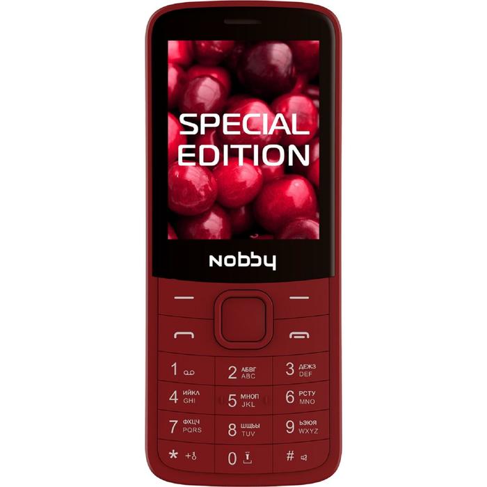 фото Сотовый телефон nobby 220, 2.4", 32мб, microsd, 0.3мп, 2sim, bt, 1000мач, вишневый