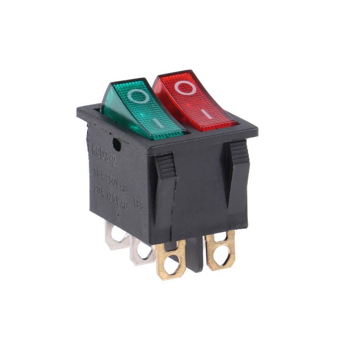 Клавишный выключатель двойной, 250 В, 15 А, ON-OFF, 6с, красн./зелен., с подсвет. наб 10 ш.
Клавишный выключатель двойной, 250 В, 15 А, ON-OFF, 6с, красн./зелен., с подсвет. наб 10 ш.