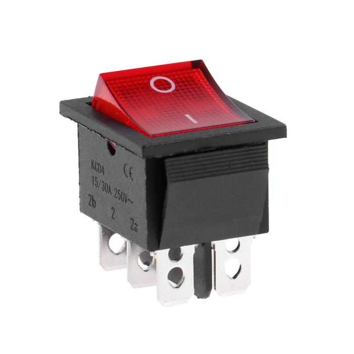 Клавишный выключатель, 250 В, 15 А, ON-ON, 6с, красный, с подсветкой, наб 10 ш. 
Клавишный выключатель, 250 В, 15 А, ON-ON, 6с, красный, с подсветкой, наб 10 ш.