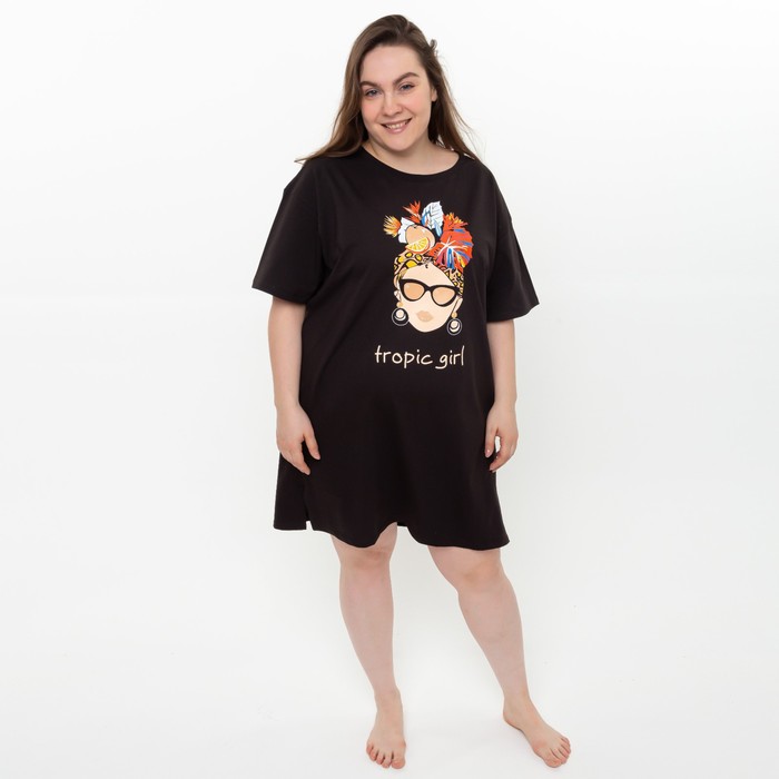 Туника женская, цвет чёрный, размер 58 
Туника женская, цвет чёрный, размер 58