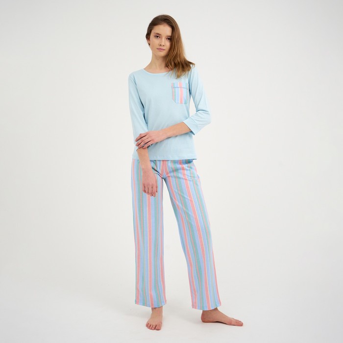 Костюм женский (лонгслив, брюки) цвет голубой, размер 50
Костюм женский (лонгслив, брюки) цвет голубой, размер 50