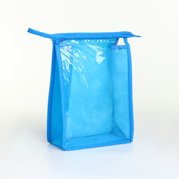 фото Косметичка, отдел на молнии, цвет васильковый