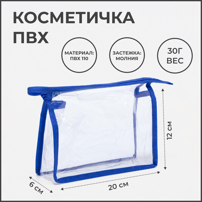 фото Косметичка на молнии, цвет синий