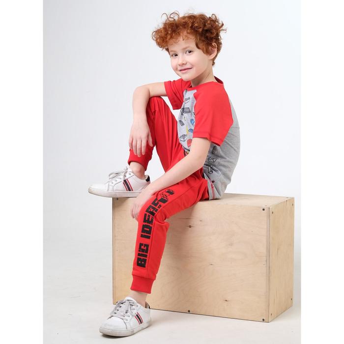 фото Брюки для мальчика, рост 116 см, цвет красный umka