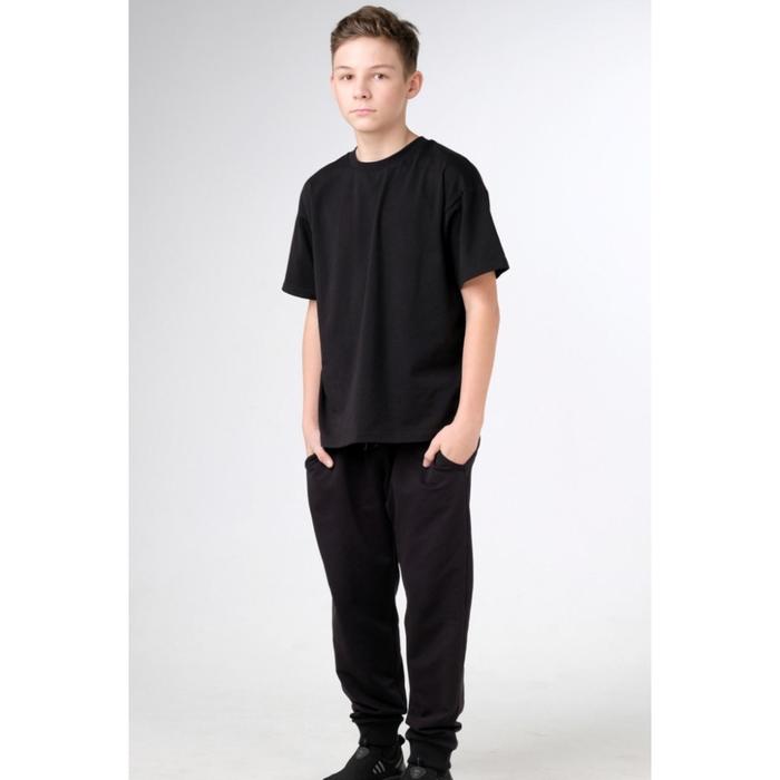 фото Брюки для мальчика, рост 128 см, цвет чёрный umka