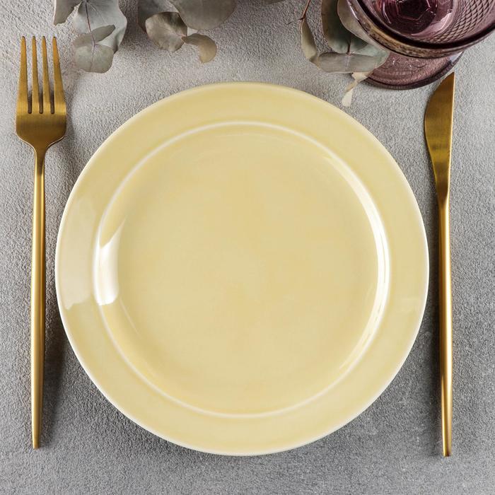 Тарелка мелкая «Акварель», d=20 см, цвет жёлтый
Тарелка мелкая «Акварель», d=20 см, цвет жёлтый
