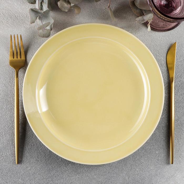 Тарелка мелкая «Акварель», d=24 см, цвет жёлтый
Тарелка мелкая «Акварель», d=24 см, цвет жёлтый