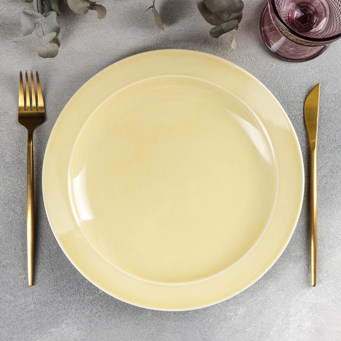 Тарелка мелкая «Акварель», d=26,5 см, цвет жёлтый
Тарелка мелкая «Акварель», d=26,5 см, цвет жёлтый