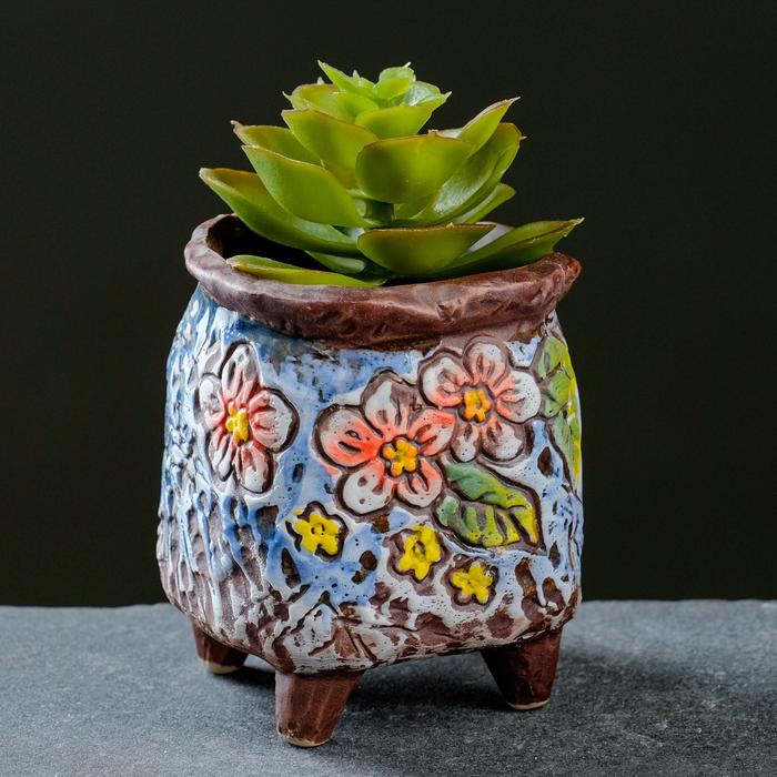 Горшок "Цветы"на ножках, 9,5*5,5*5,5см
Горшок "Цветы"на ножках, 9,5*5,5*5,5см