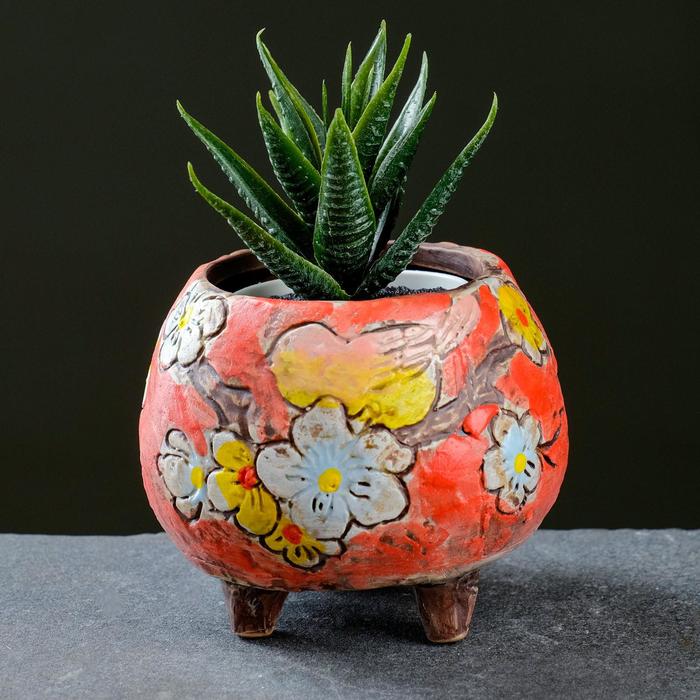 Горшок "Цветы" красный, на ножках 7*7*8см
Горшок "Цветы" красный, на ножках 7*7*8см