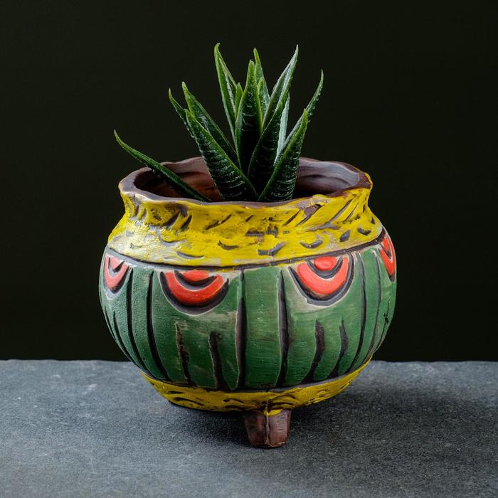 Горшок "Узоры" на ножках 8*8см 
Горшок "Узоры" на ножках 8*8см