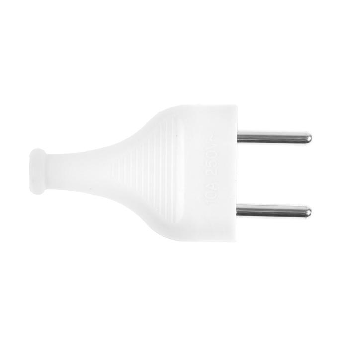 Вилка прямая, 10А, без з/к, 220 В, белая
Вилка прямая, 10А, без з/к, 220 В, белая