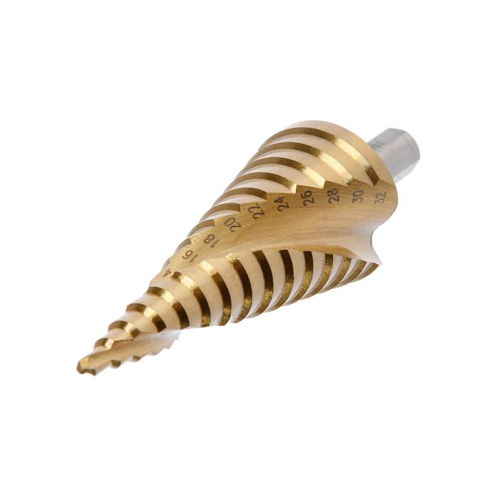 Сверло MATRIX ступенчатое, 4-32 мм, HSS, спирал.проф.,трехгр.хвост.
Сверло MATRIX ступенчатое, 4-32 мм, HSS, спирал.проф.,трехгр.хвост.