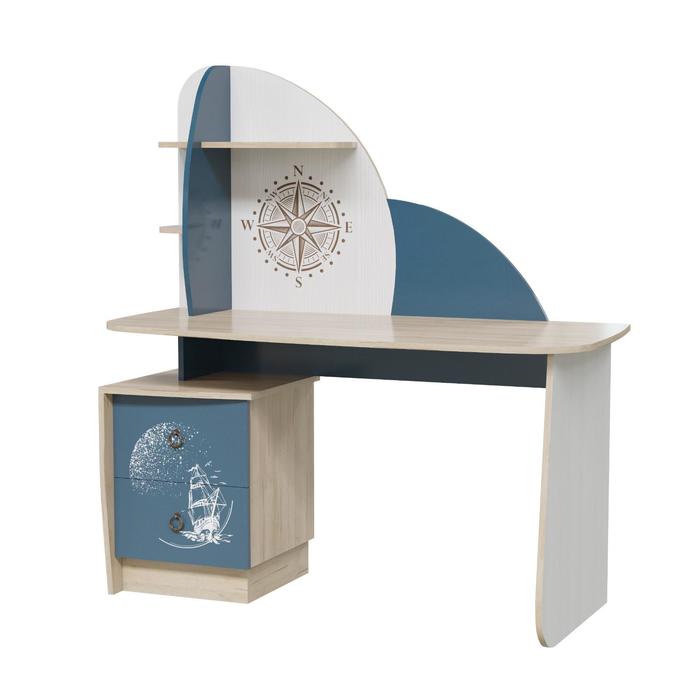 Стол рабочий Бриз 1360х650х1420 Дуб ривьера/Рамух белый/Синий Бриз 
Стол рабочий Бриз 1360х650х1420 Дуб ривьера/Рамух белый/Синий Бриз