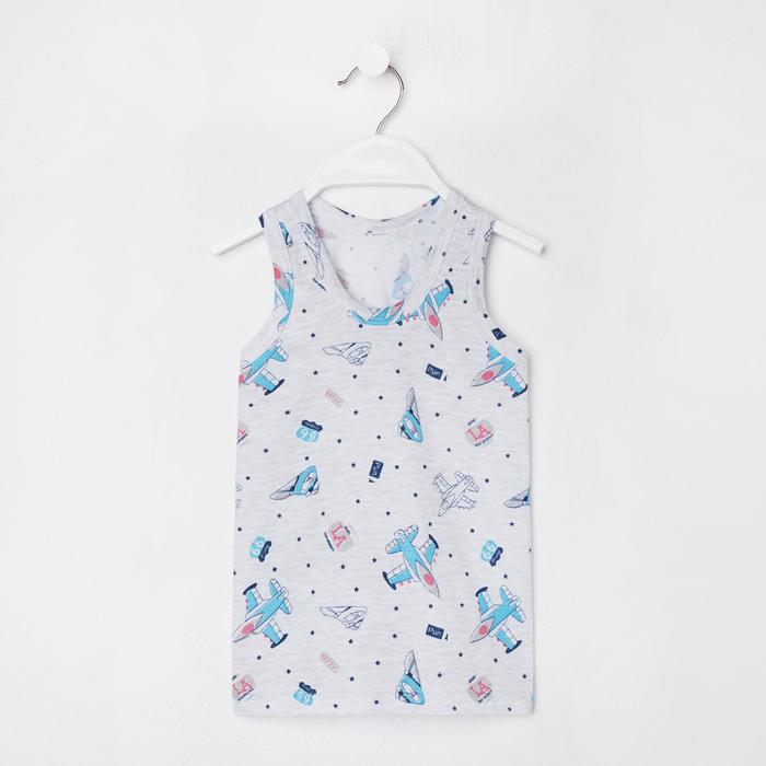 Майка для мальчика, цвет светло-серый/самолёты, рост 104 см
Майка для мальчика, цвет светло-серый/самолёты, рост 104 см