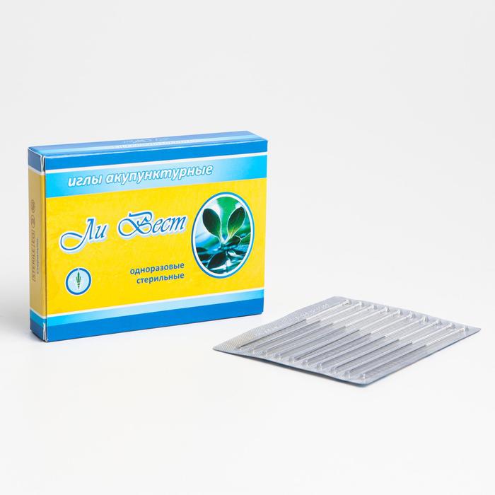 Иглы акупунктурные стерильные из медицинской стали, «Ли Вест», 0,30х50 мм, 100 шт уп
Иглы акупунктурные стерильные из медицинской стали, «Ли Вест», 0,30х50 мм, 100 шт уп