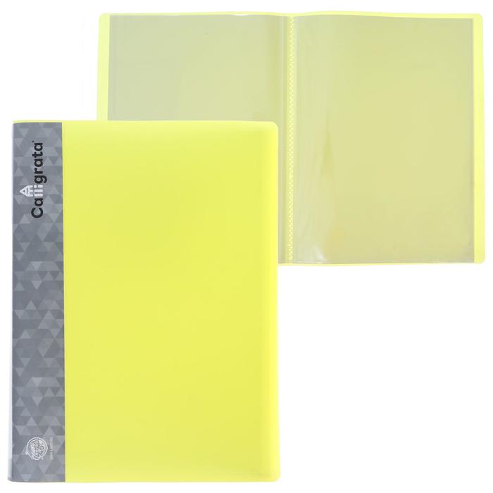Папка 20 вкладышей А4 500мкм Calligrata, карман на корешке, желтый неон
Папка 20 вкладышей А4 500мкм Calligrata, карман на корешке, желтый неон
