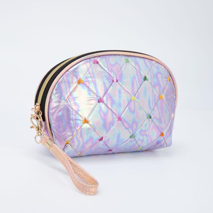 Косметичка на молнии, с ручкой, цвет сиреневый
Косметичка на молнии, с ручкой, цвет сиреневый