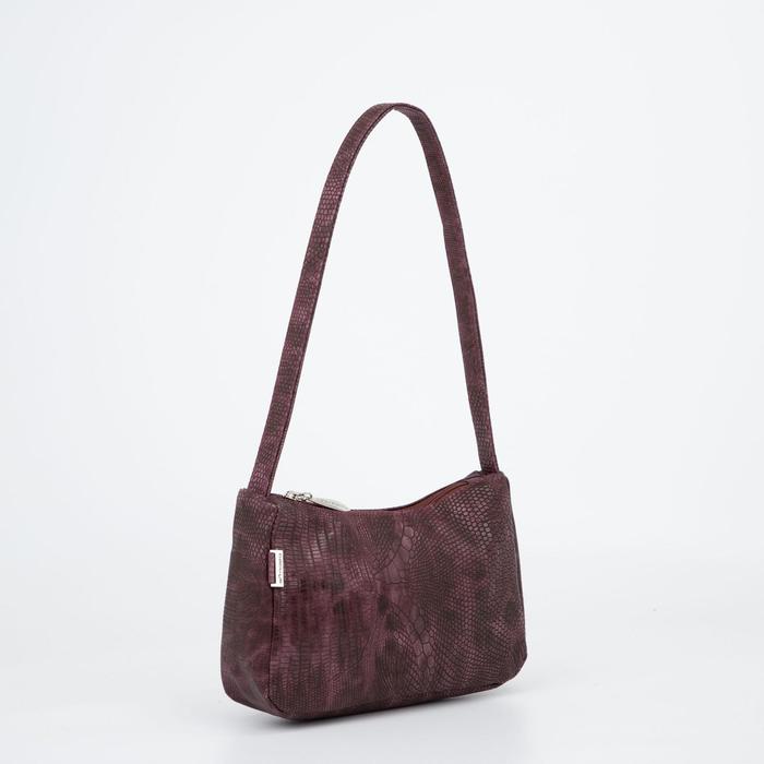 Сумка-багет, отдел на молнии, цвет бордовый
Сумка-багет, отдел на молнии, цвет бордовый