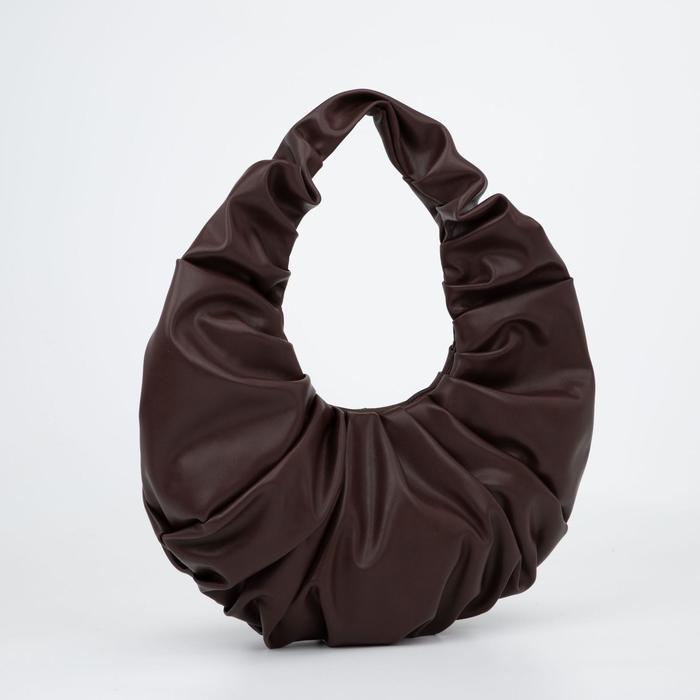 Сумка-хобо, отдел на молнии, цвет тёмно-коричневый
Сумка-хобо, отдел на молнии, цвет тёмно-коричневый