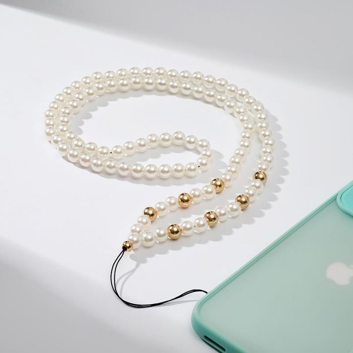 Декоративная цепочка для телефона "Жемчуг" пунктир, цвет бело-золотой
Декоративная цепочка для телефона "Жемчуг" пунктир, цвет бело-золотой