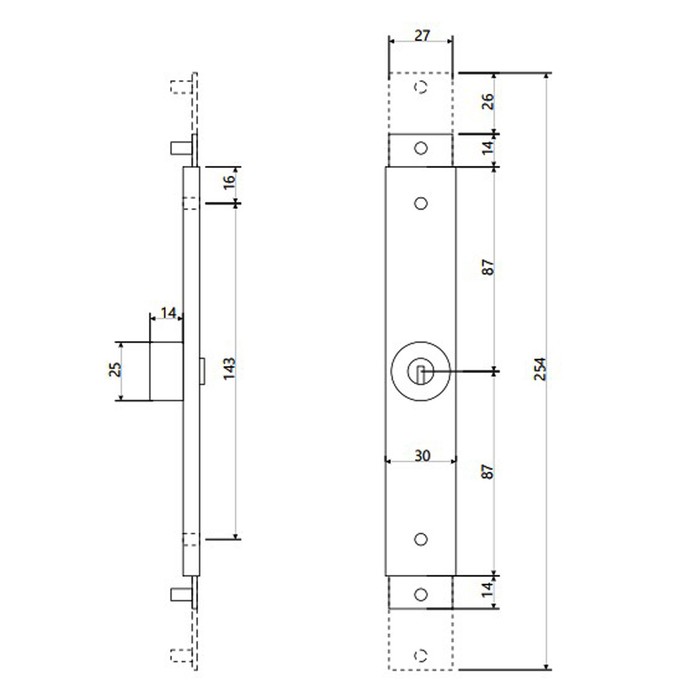 фото Замок для роллет "апекс" rsl-30х120, цвет золото apecs