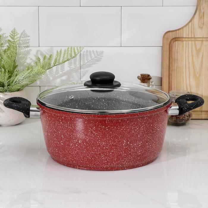 Кастрюля Red, 5 л, антипригарное покрытие, стеклянная крышка
Кастрюля Red, 5 л, антипригарное покрытие, стеклянная крышка