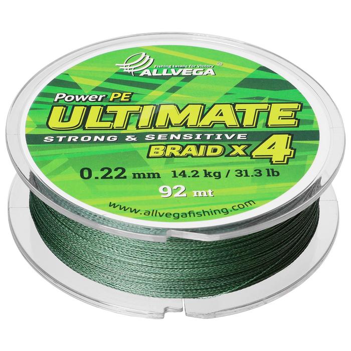 фото Леска плет. "allvega" ultimate темно-зел. 0.22мм, 92м