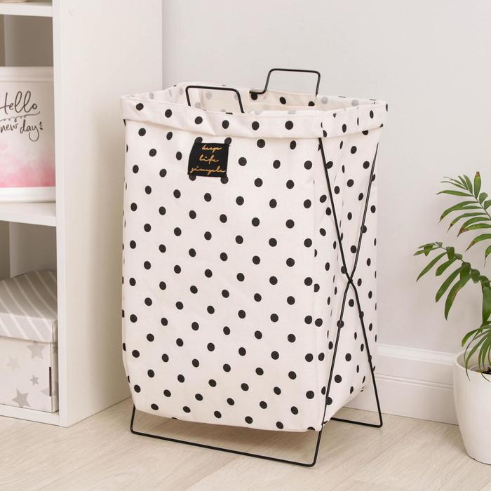 Корзина универсальная складная «Горошек», 40×26×50 см, цвет бело-чёрный 
Корзина универсальная складная «Горошек», 40×26×50 см, цвет бело-чёрный