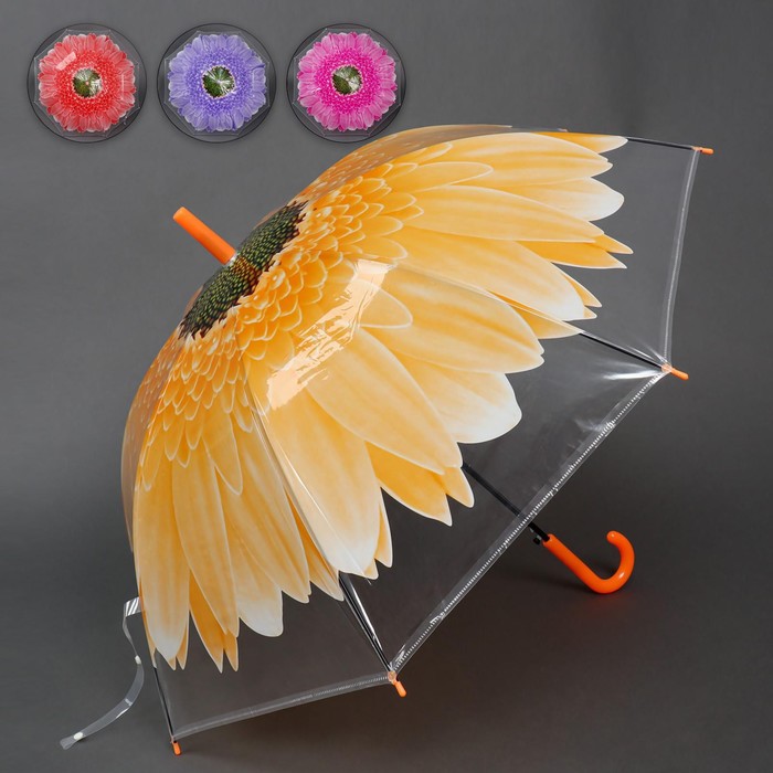 Зонт - трость полуавтоматический «Gerbera», 8 спиц, R = 45 см, цвет МИКС
Зонт - трость полуавтоматический «Gerbera», 8 спиц, R = 45 см, цвет МИКС