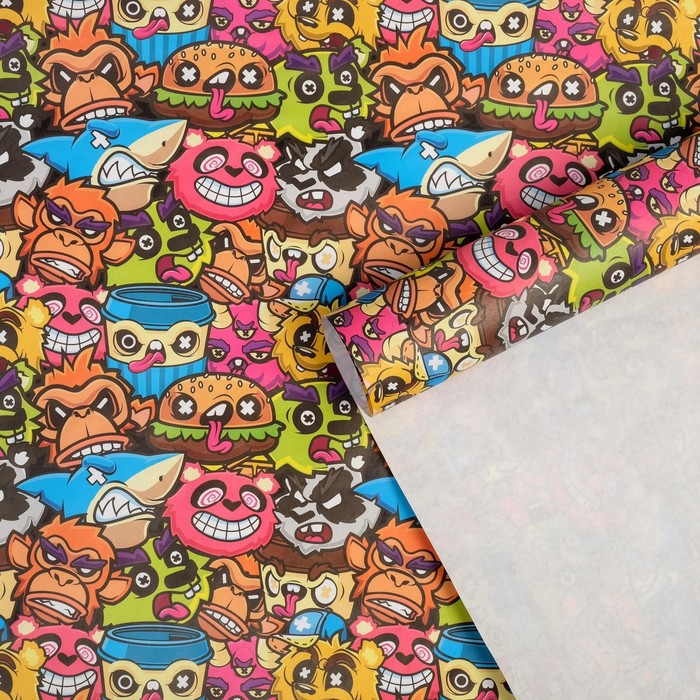 Бумага упаковочная крафтовая «Наклейки», 50 × 70 см 
Бумага упаковочная крафтовая «Наклейки», 50 × 70 см