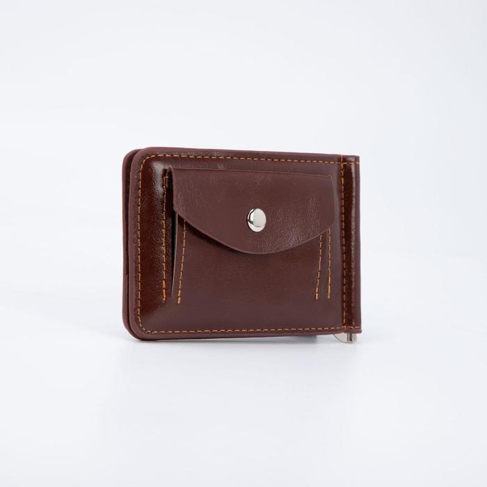 фото Зажим д/денег 11,5*0,5*7,5, коричневый