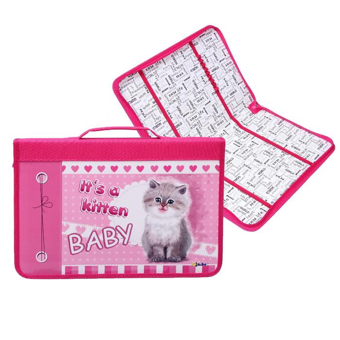 Папка для труда А4 с ручкой, молния вокруг, текстиль/ламинированный картон, 340 х 235 мм, "Котик"
Папка для труда А4 с ручкой, молния вокруг, текстиль/ламинированный картон, 340 х 235 мм, "Котик"