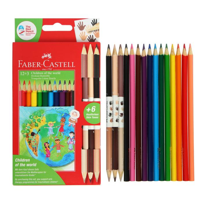 Карандаши 12 цветов Faber-Castell «Дети мира», трёхгранный корпус, с тремя двусторонними карандашами 6 цветов телесных оттенков
Карандаши 12 цветов Faber-Castell «Дети мира», трёхгранный корпус, с тремя двусторонними карандашами 6 цветов телесных оттенков