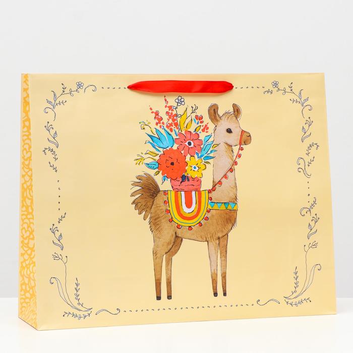 Пакет подарочный "Лама", 50 х 40 х 15 см
Пакет подарочный "Лама", 50 х 40 х 15 см
