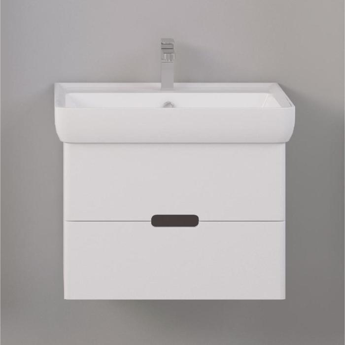 фото Комплект: тумба garda largo 60, подвесная, раковина q-60, цвет белый матовый