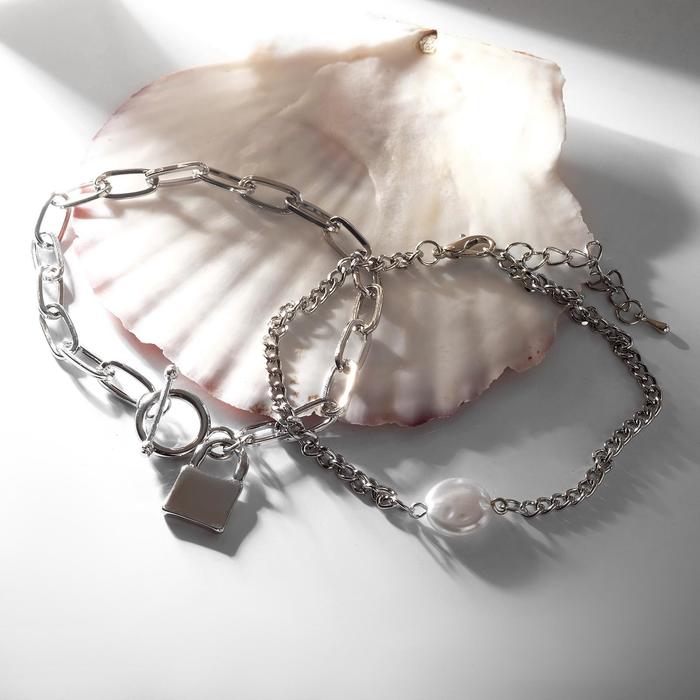 Браслет жемчуг "Цепь" замок, цвет серебро, L=22 см
Браслет жемчуг "Цепь" замок, цвет серебро, L=22 см