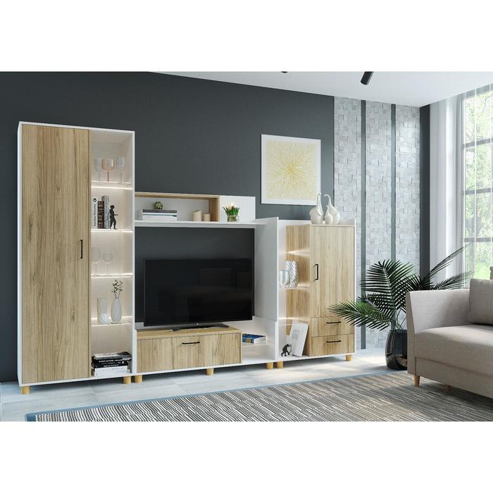 Гостиная Талин, 2800х446х1892, Дуб золотой/Белый
Гостиная Талин, 2800х446х1892, Дуб золотой/Белый