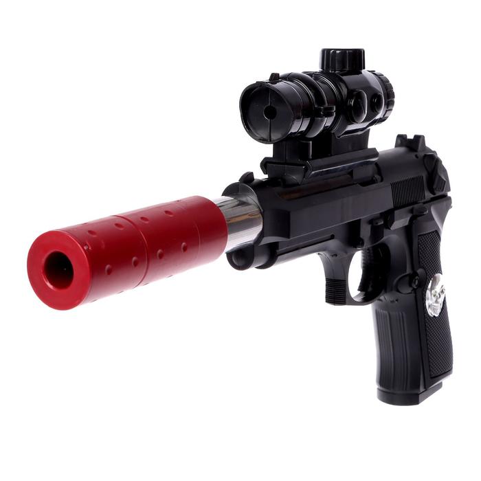 Пистолет пневматический детский «Агент», стреляет 4 видами пуль, с лазером
Пистолет пневматический детский «Агент», стреляет 4 видами пуль, с лазером