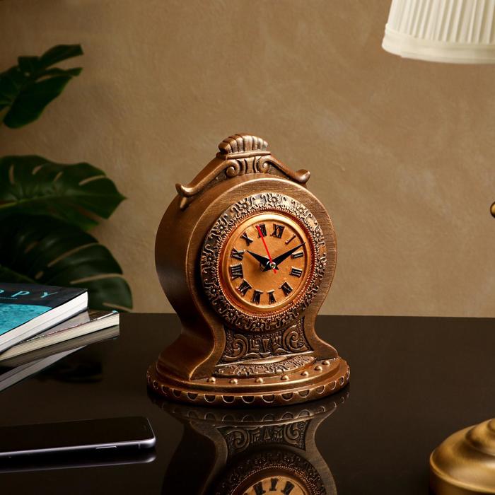 фото Часы "классические", коричнево-золотистые, 24 см premium gips