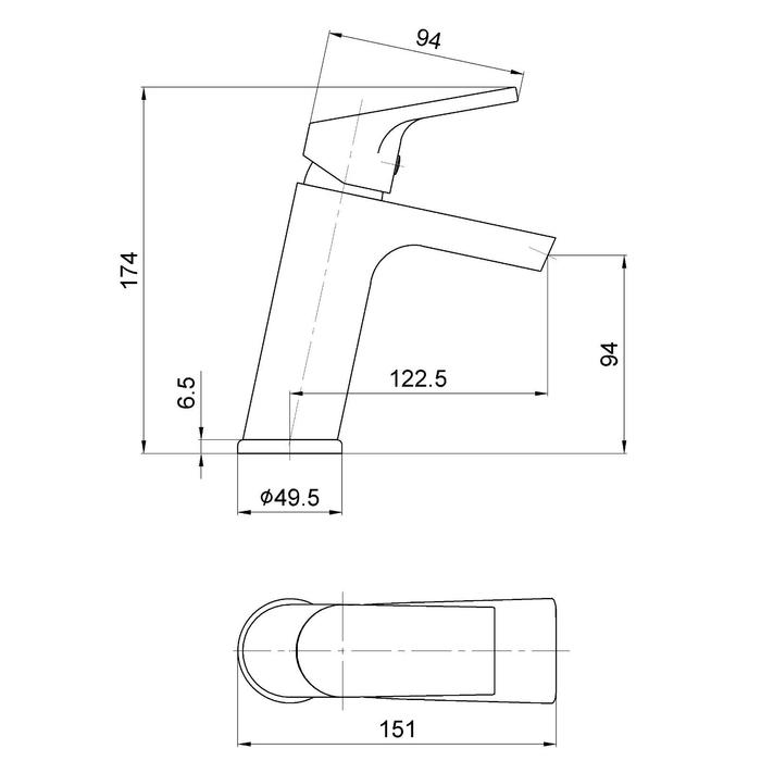 фото Смеситель для раковины esko ontario on 26, цвет хром