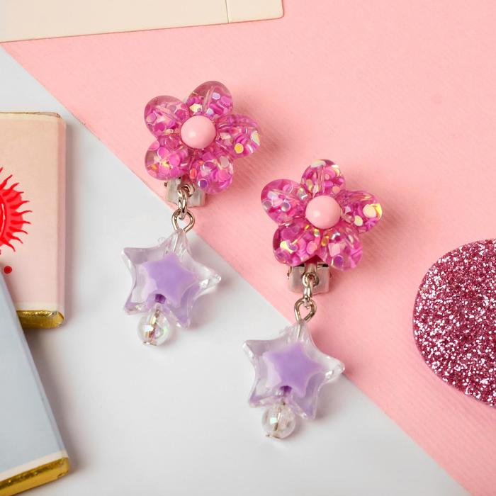 Клипсы "Выбражулька" цветок и звёздочка блестящие, цвет МИКС
Клипсы "Выбражулька" цветок и звёздочка блестящие, цвет МИКС