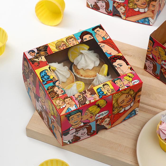 Упаковка на 4 капкейков с окном, "Сладкий сюрприз", 16 х 16 х 10 см
Упаковка на 4 капкейков с окном, "Сладкий сюрприз", 16 х 16 х 10 см