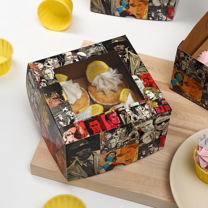 Упаковка на 4 капкейков с окном, "Кино", 16 х 16 х 10 см
Упаковка на 4 капкейков с окном, "Кино", 16 х 16 х 10 см