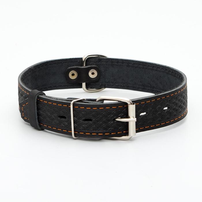 Ошейник кожаный однослойный, 64 х 3,5 см, ОШ 49-61 см, чёрный
Ошейник кожаный однослойный, 64 х 3,5 см, ОШ 49-61 см, чёрный