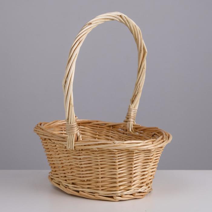 фото Корзина плетеная, ива, 22х16х11,5/25 см, натуральный