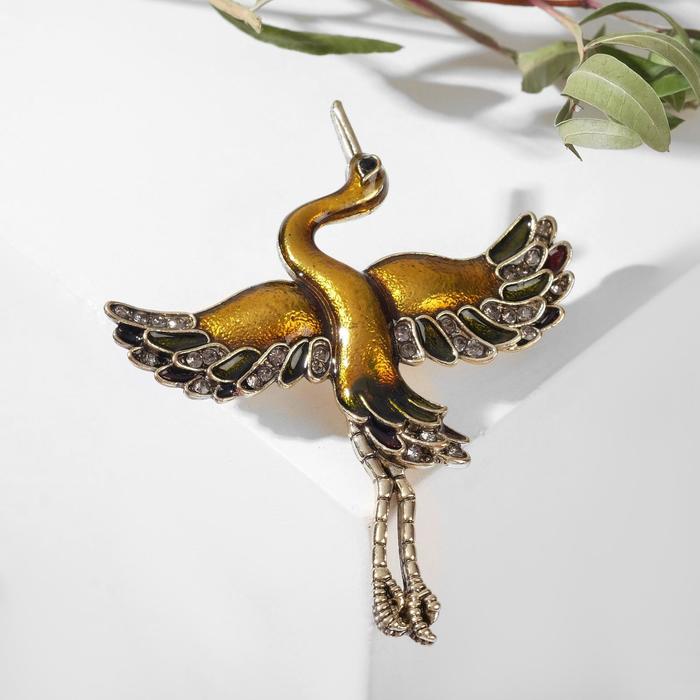 Брошь "Аист" парящий, цветной в чернёном кофейном золоте
Брошь "Аист" парящий, цветной в чернёном кофейном золоте