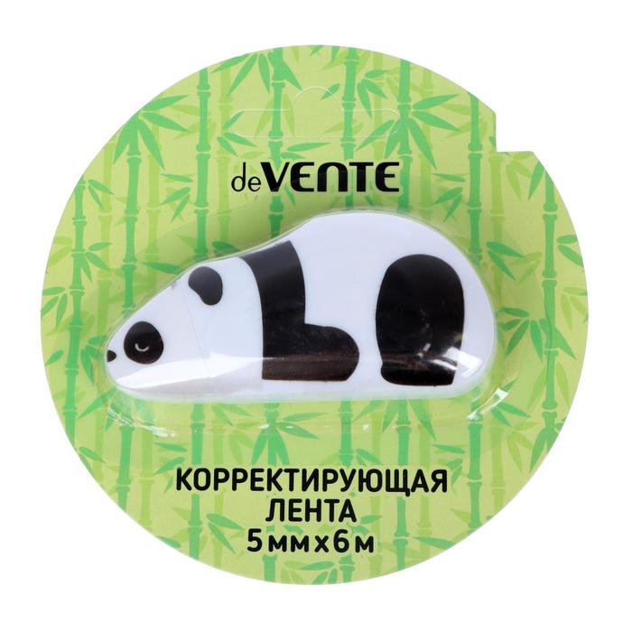 Корректирующая лента 5 мм х 6 м, deVENTE Panda, регулировка натяжения ленты, фронтальный аппликатор, в картонном блистере